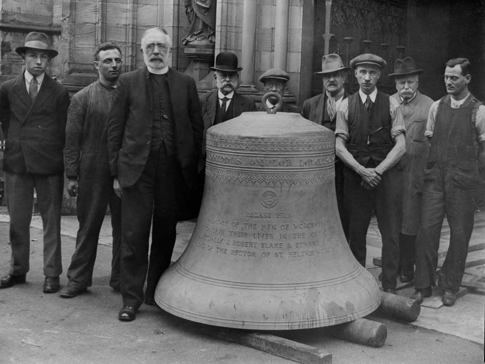 The new 11th bell given by the Revd J E H Blake in memory of his sons who died in the Great War